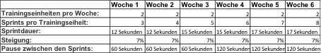 Trainingsplan für Bergsprints