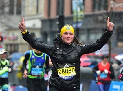 Achilles Running Autorin Susi beim Boston Marathon 2018