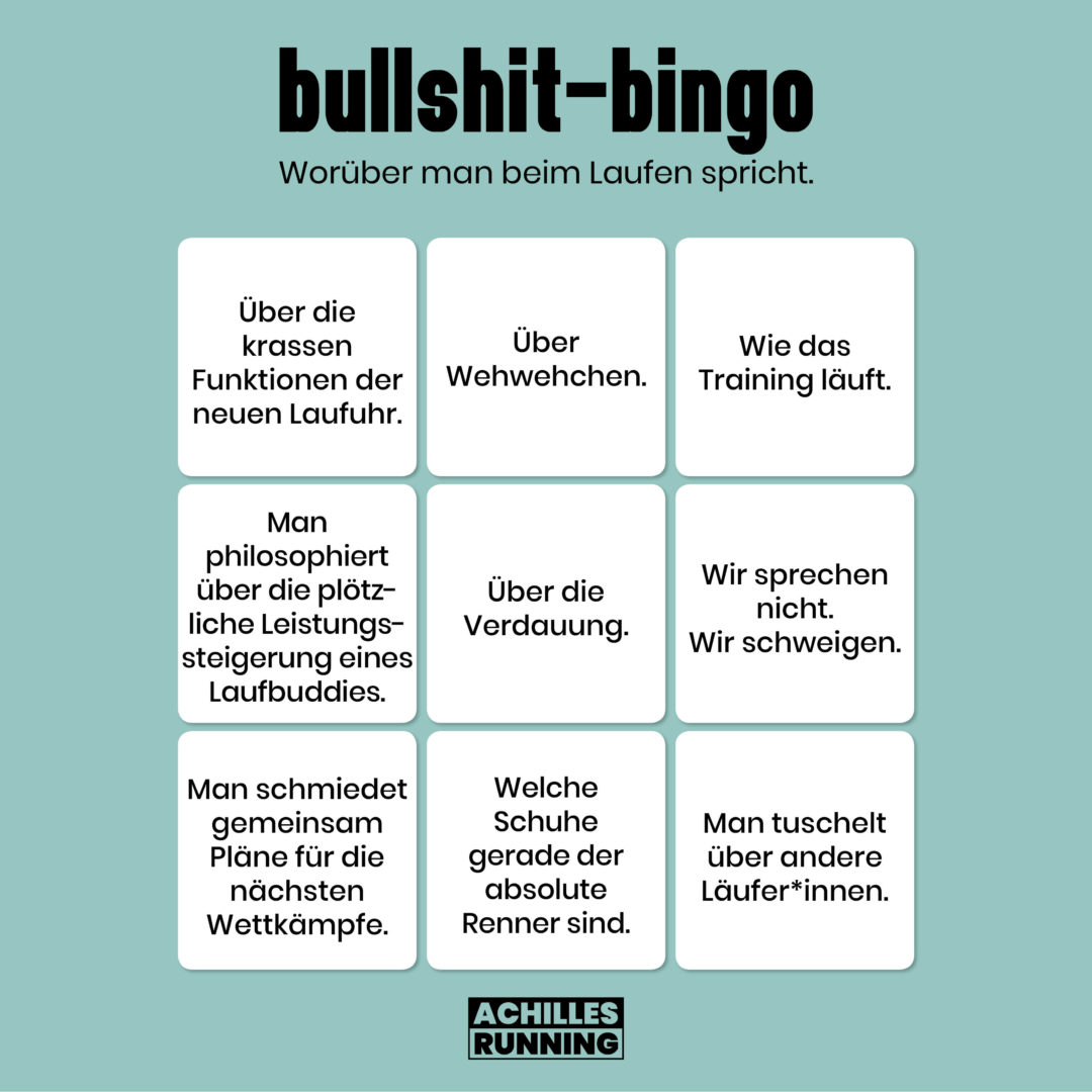 Bullshit Bingo: Worüber man beim Laufen spricht