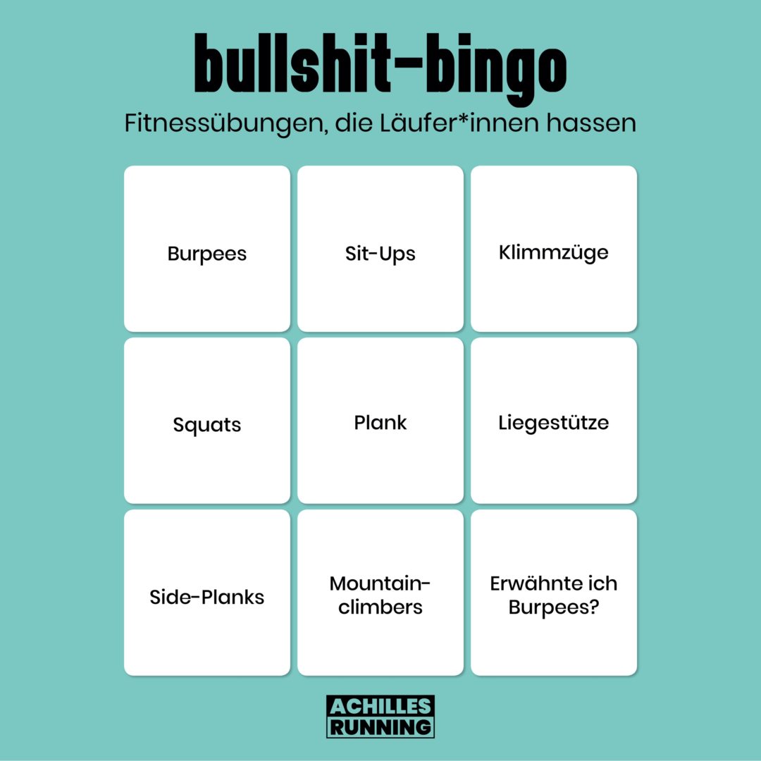 Bullshit-Bingo: Fitnessübungen, die Läufer*innen hassen