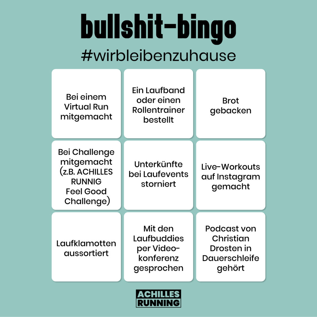 Bullshit-Bingo: #wirbleibenzuhause