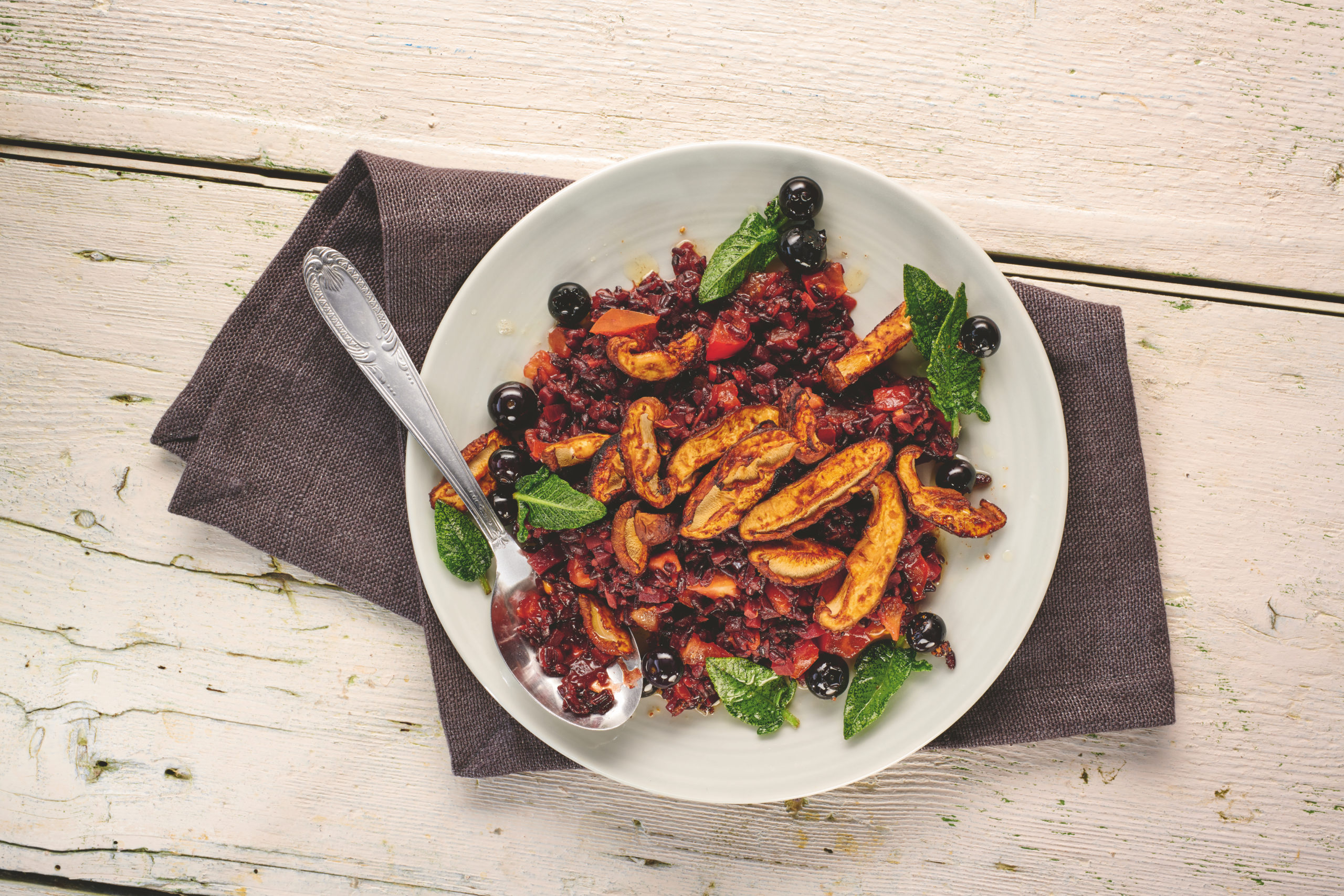 Venere Reis Mit Shiitake Miso Blaubeeren Salbei Achilles Running