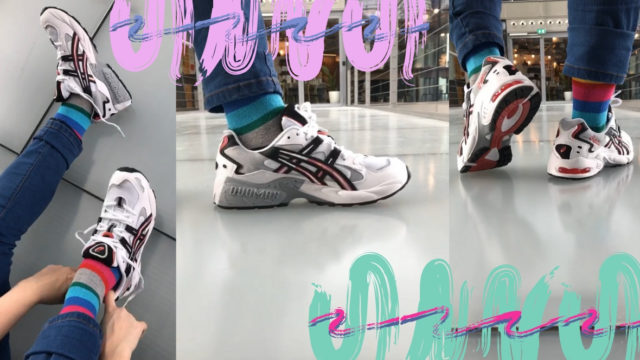 Asics Gel-Kayano drei Bilder von der Anprobe