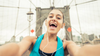 Läuferin beim New York Marathon